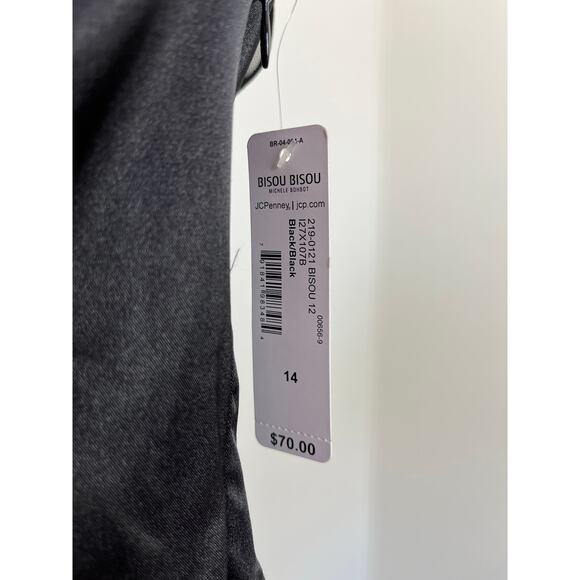 Bisou Bisou NWT Black Sheath Dress 14 Sheer Embroidered Sleeveless LBD - Picture 10 of 15